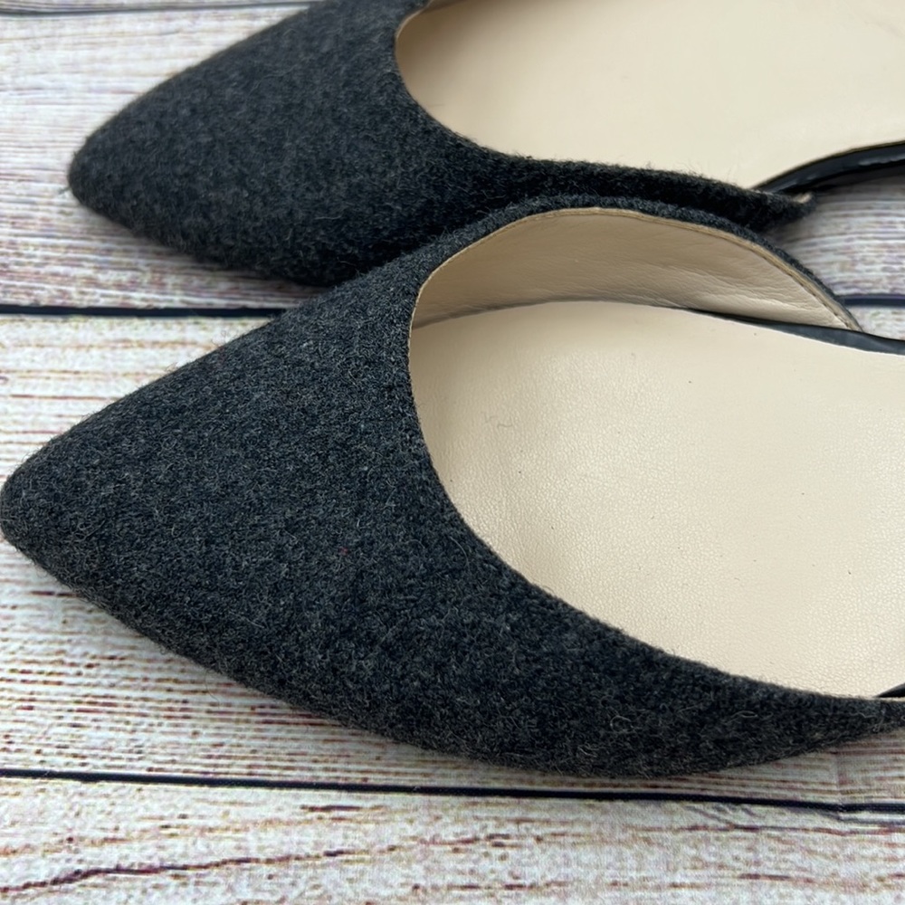 Nine West Star Ship Flats with Grey Wool Detail Sz 8 NWT - Picture 3 of 7